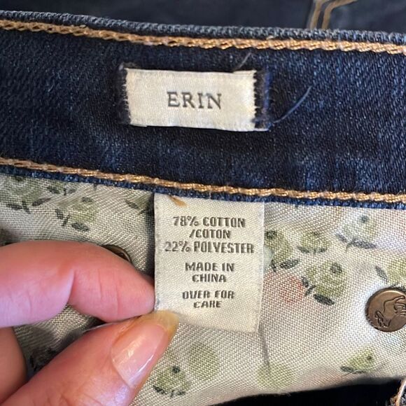 Abercrombie & Fitch Womens Erin Stretch Jeans Skinny Dark Wash Blue Size 8 Long - Picture 7 of 10